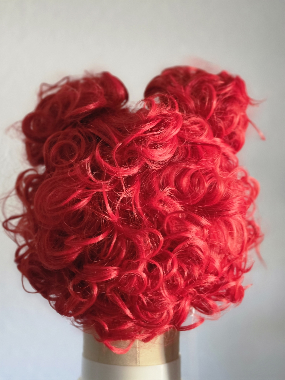 Red Queen Wig Women Two Buns Heat Resistant Synthetic Hair - Picture 10 of 14